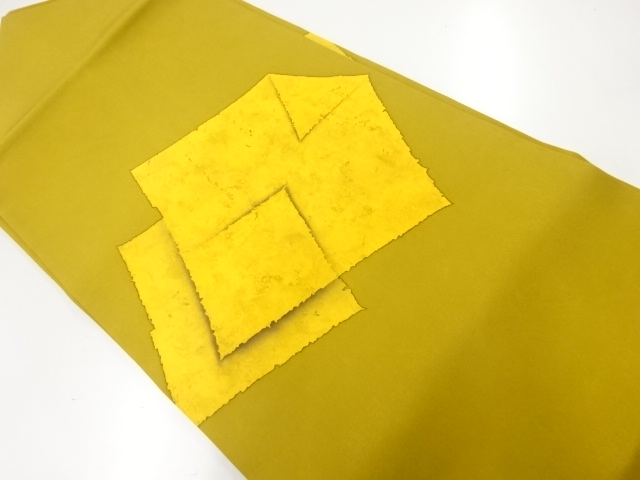 作家物　塩瀬色紙模様名古屋帯